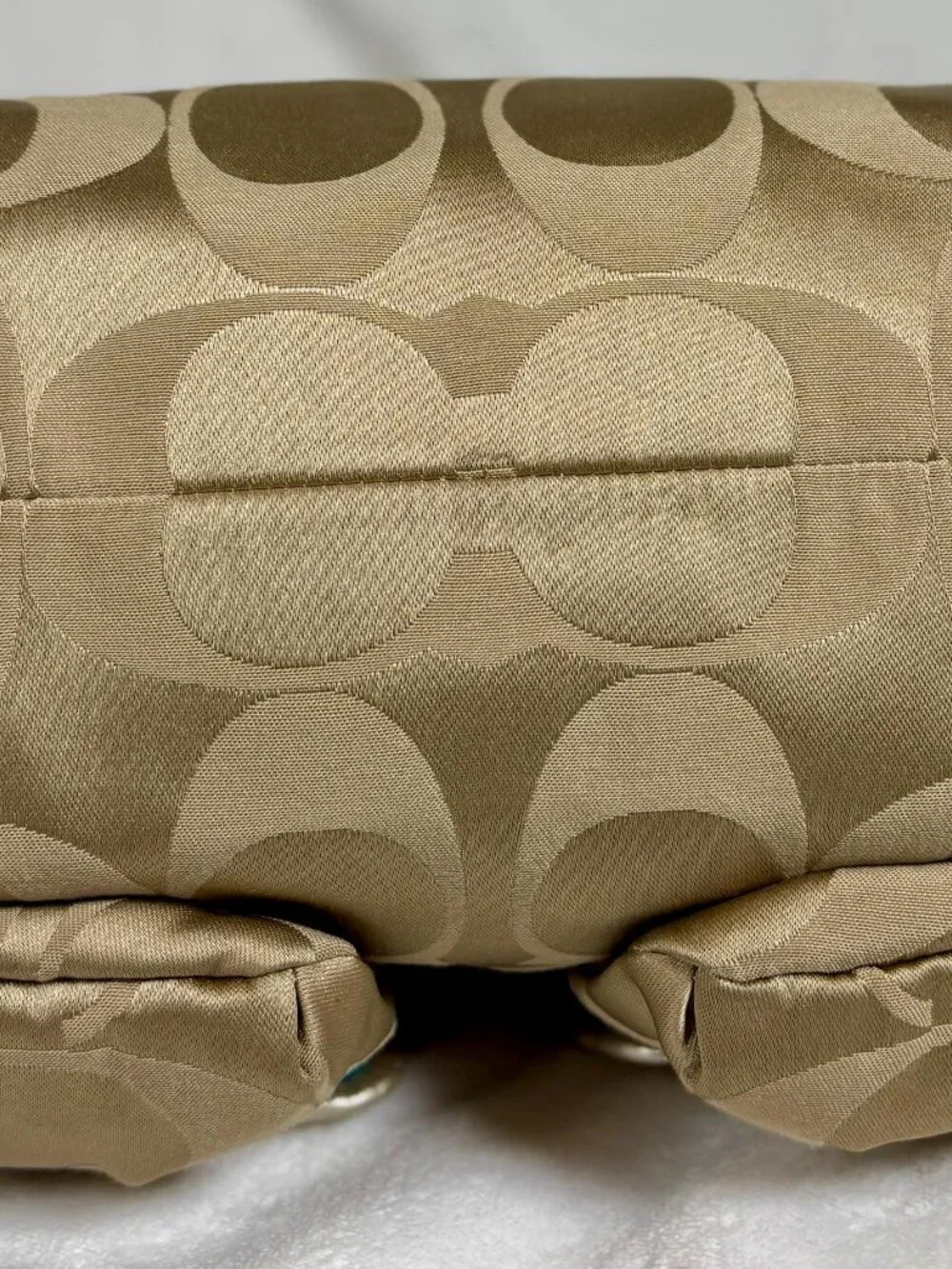 Y2K Coach Poppy Signature Sateen Pocket Hobo in Metallic Gold with Charms - Picture 7 of 13